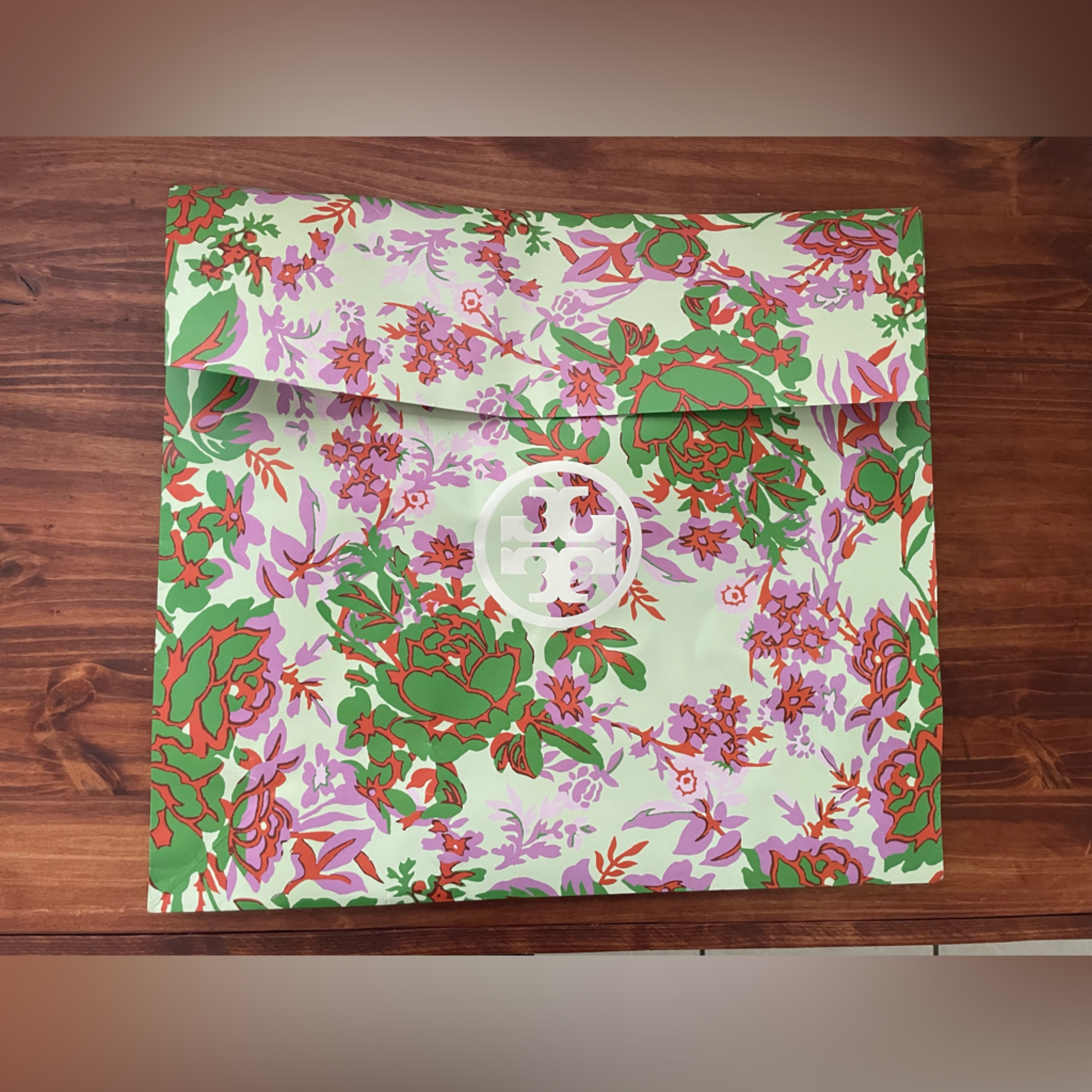 Tory Burch Authentic Empty Paper Gift Shopping Bag With Fabric